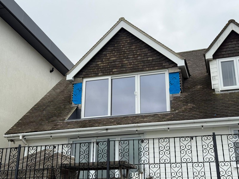 Dormer on a tiled roof