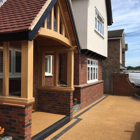 Oak framed porch and driveway